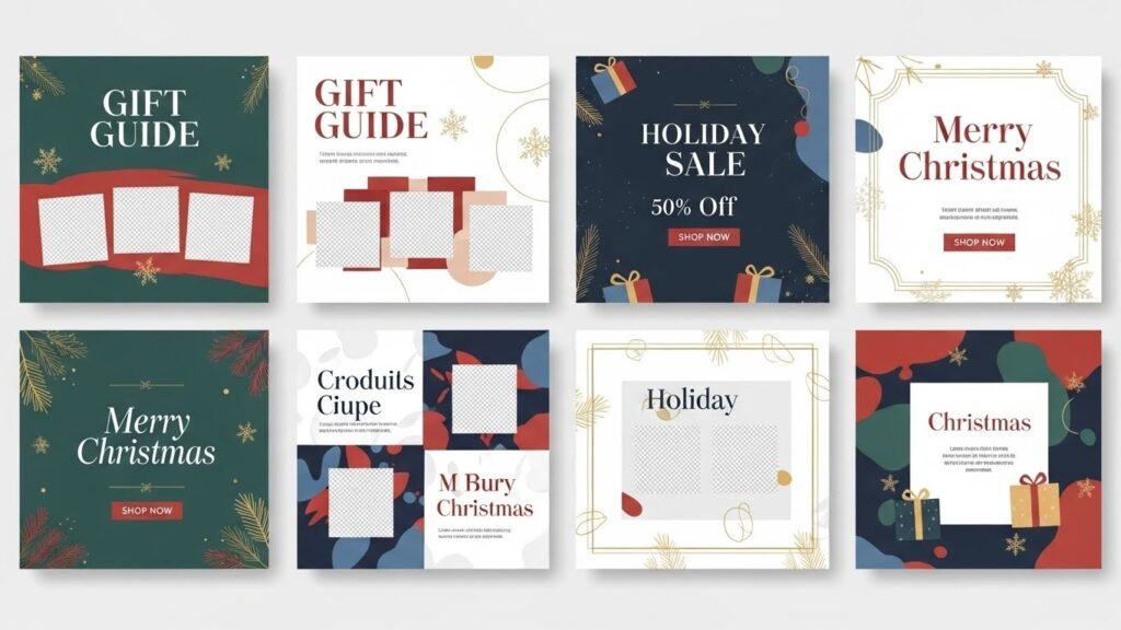 Canva Christmas Instagram templates for small businesses by artisan anthology.