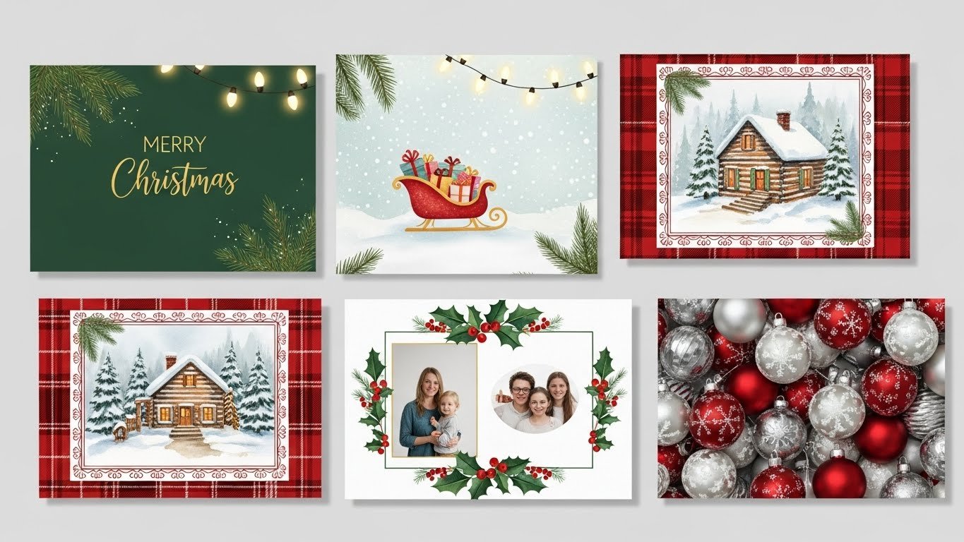 Canva Christmas card bundle templates by artisan anthology.