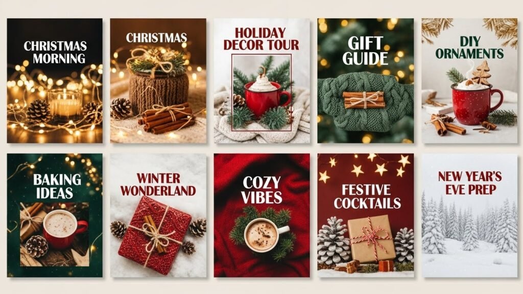 Canva Christmas reels covers for Instagram marketing by artisan anthology.
