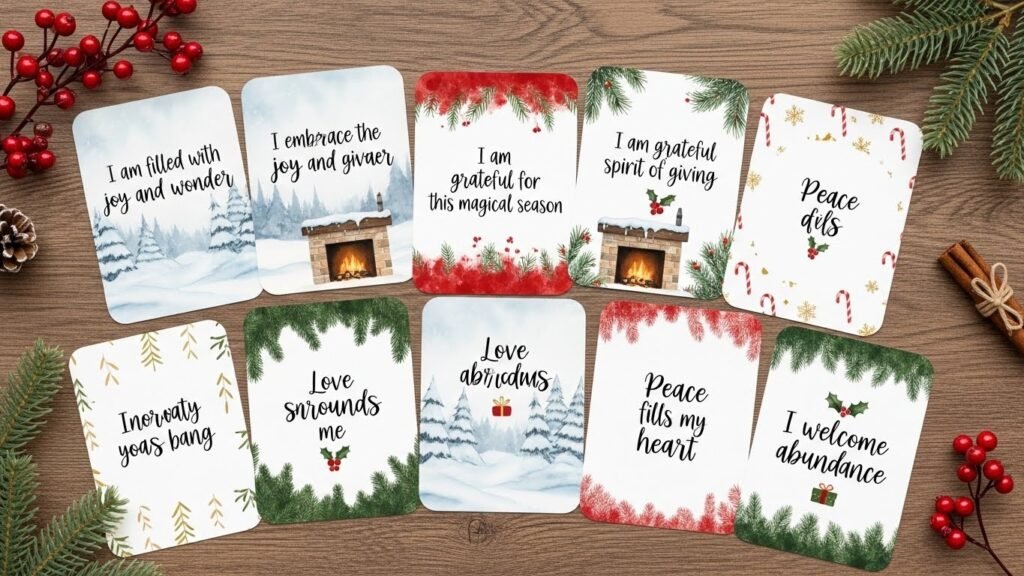 Christmas affirmation cards printable by artisan anthology.