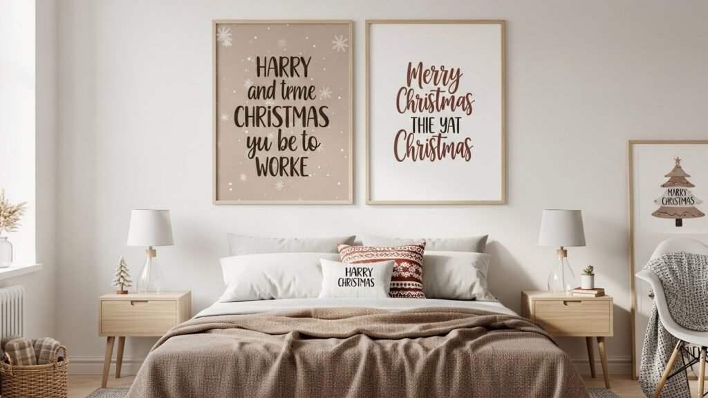 Christmas bedroom wall art ideas printable by artisan anthology.