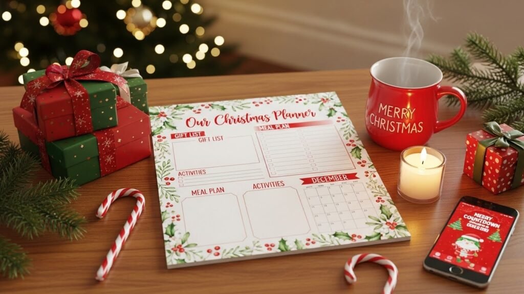 Christmas family planner printable by artisan anthology.
