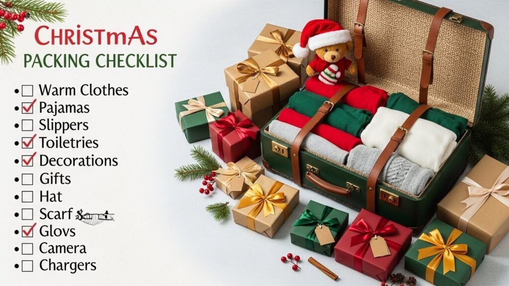 Christmas packing checklist printable by artisan anthology.