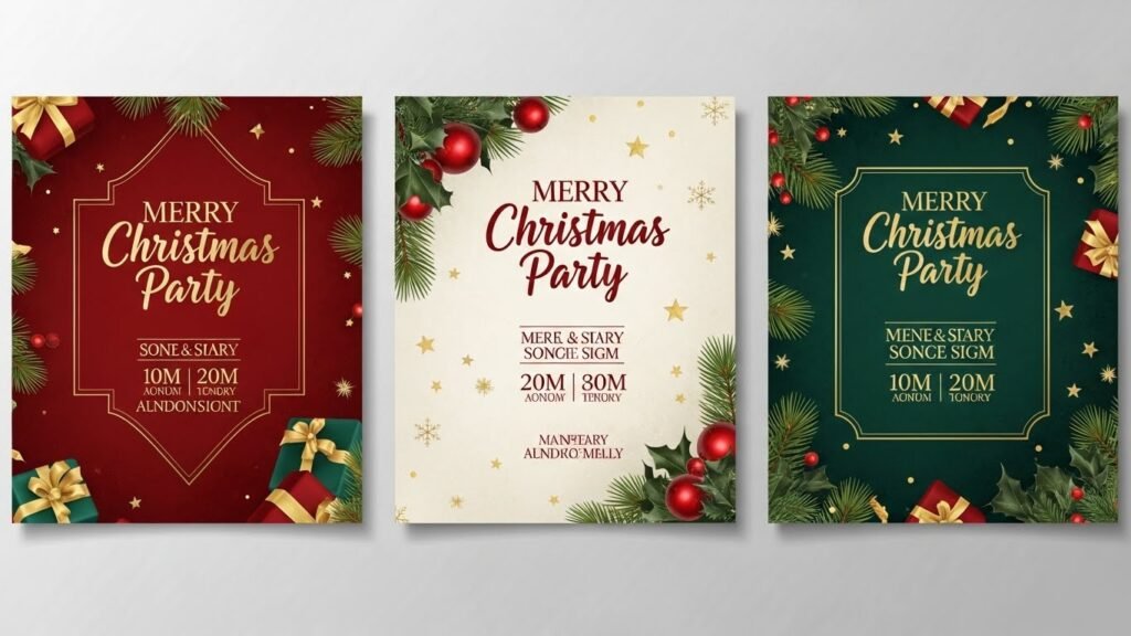 Christmas party sign templates printable by artisan anthology.