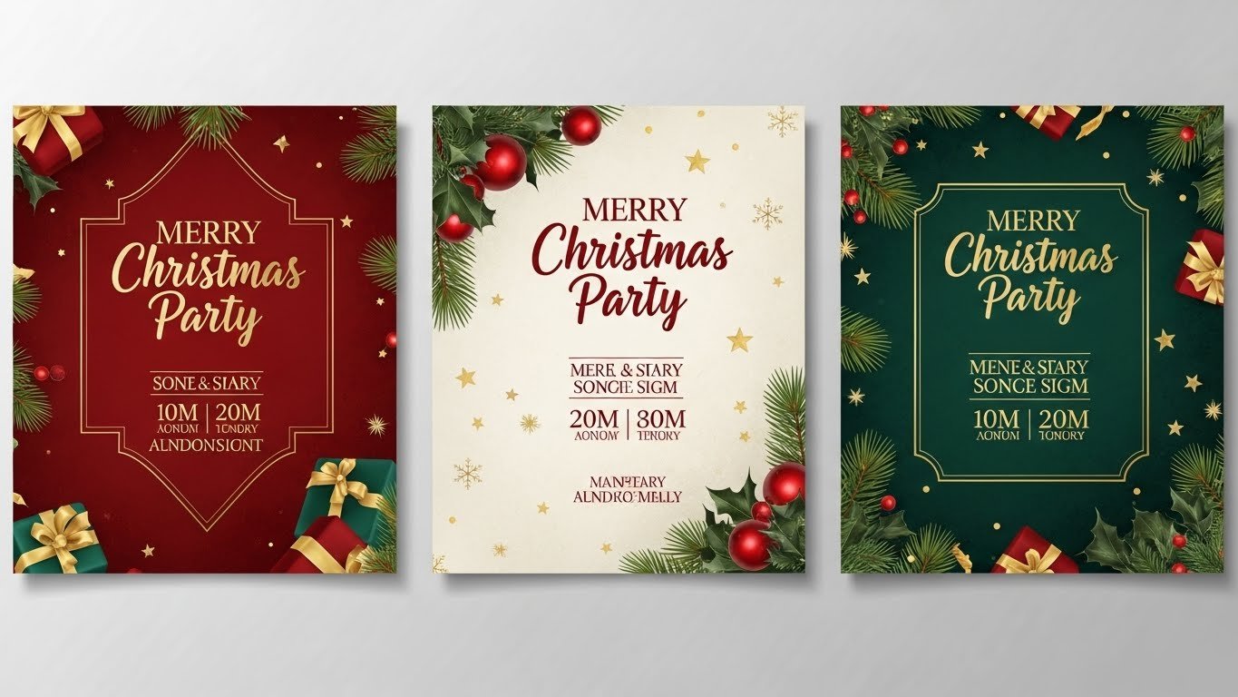 Christmas party sign templates printable by artisan anthology.