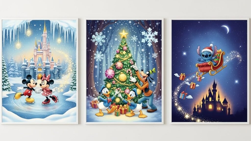 Disney-inspired Christmas wall prints printable by artisan anthology.
