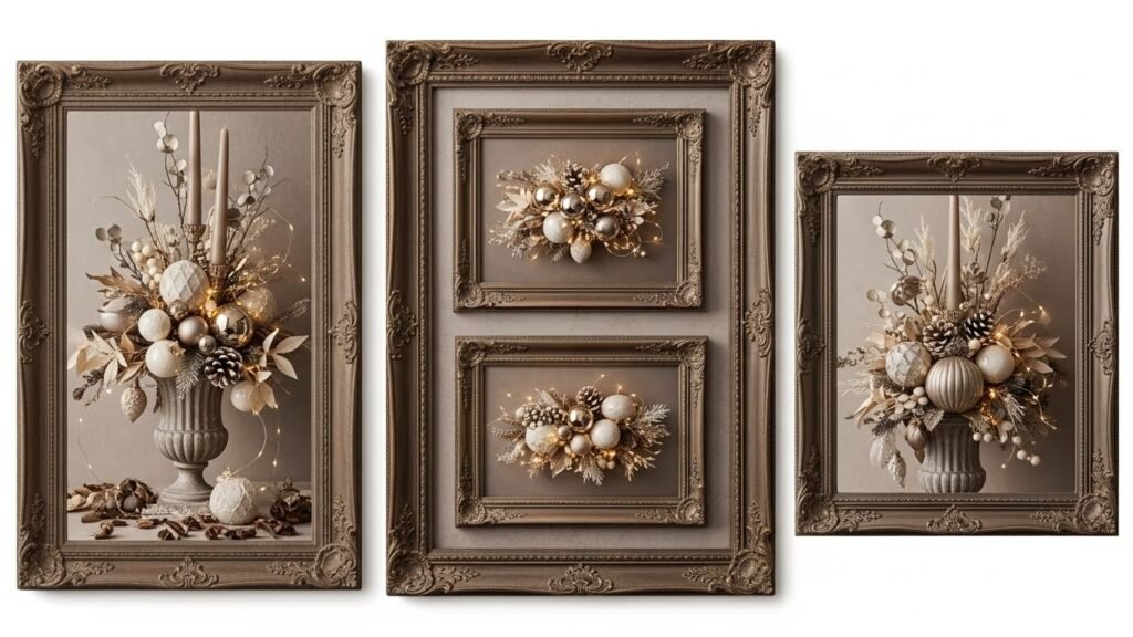Luxury neutral Christmas decor art printable by artisan anthology.
