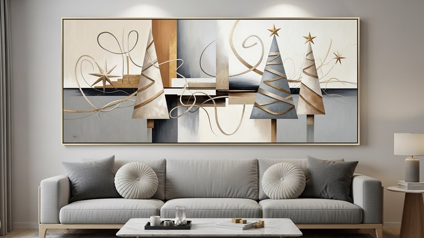 Modern abstract Christmas art printable by artisan anthology.