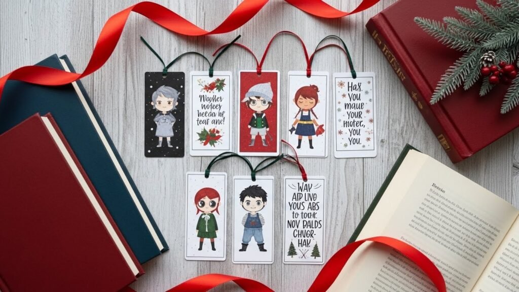 Printable Christmas bookmarks for gifts and stocking stuffers by artisan anthology.