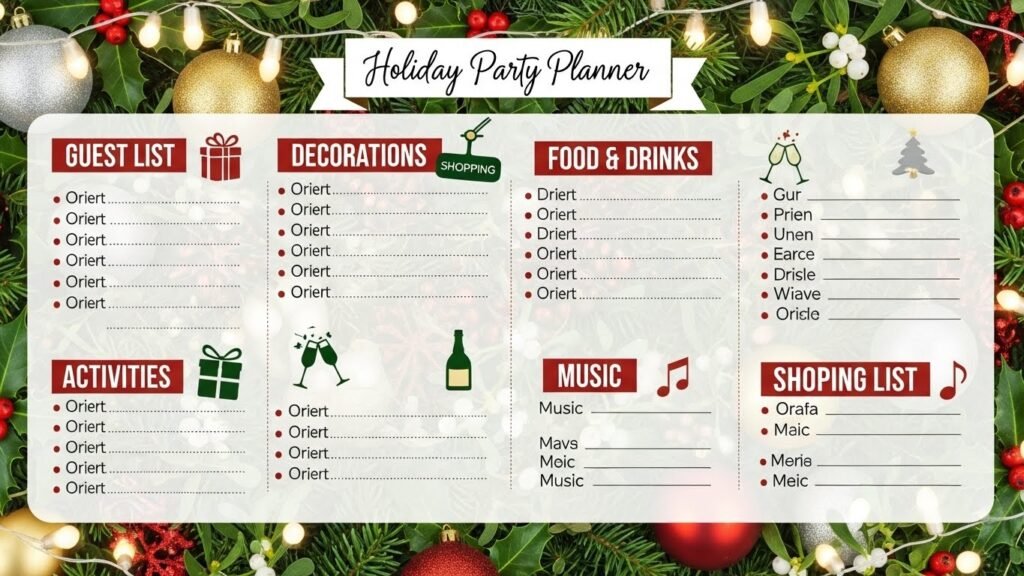 Printable holiday party checklist by artisan anthology.