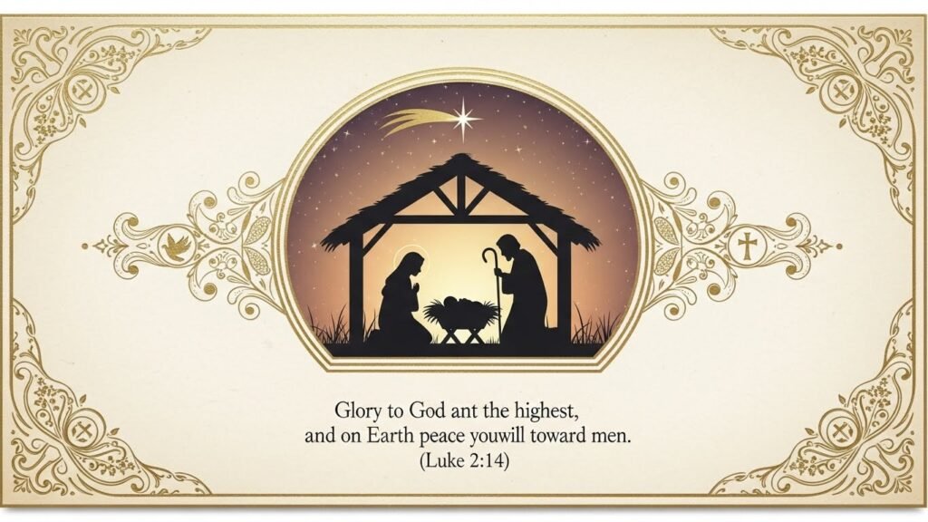 religious christmas scripture card printable with nativity design by artisan anthology