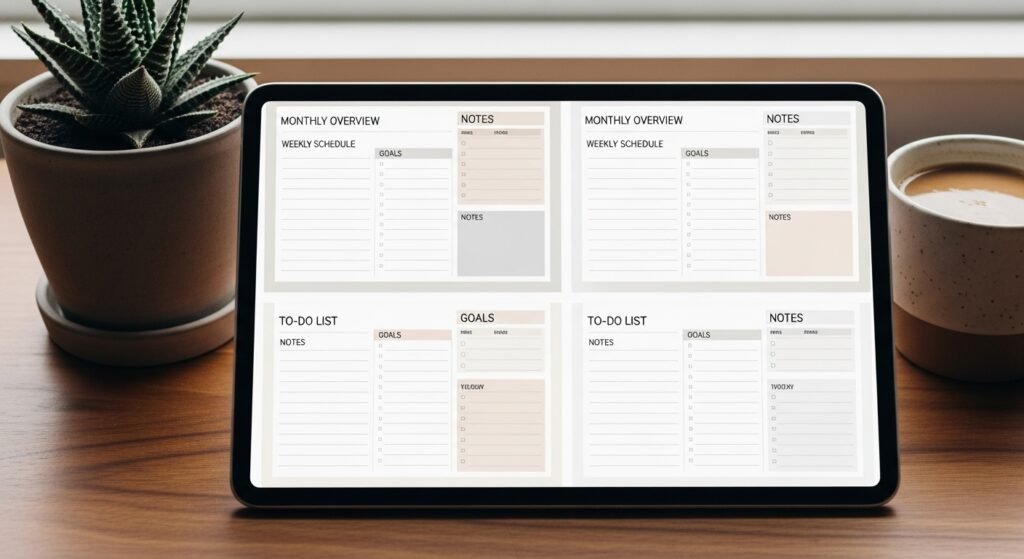 undated digital planner for beginners by artisan anthology.