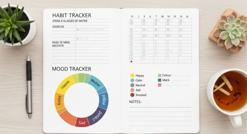 business habit tracker printable for productivity and growth by artisan anthology.