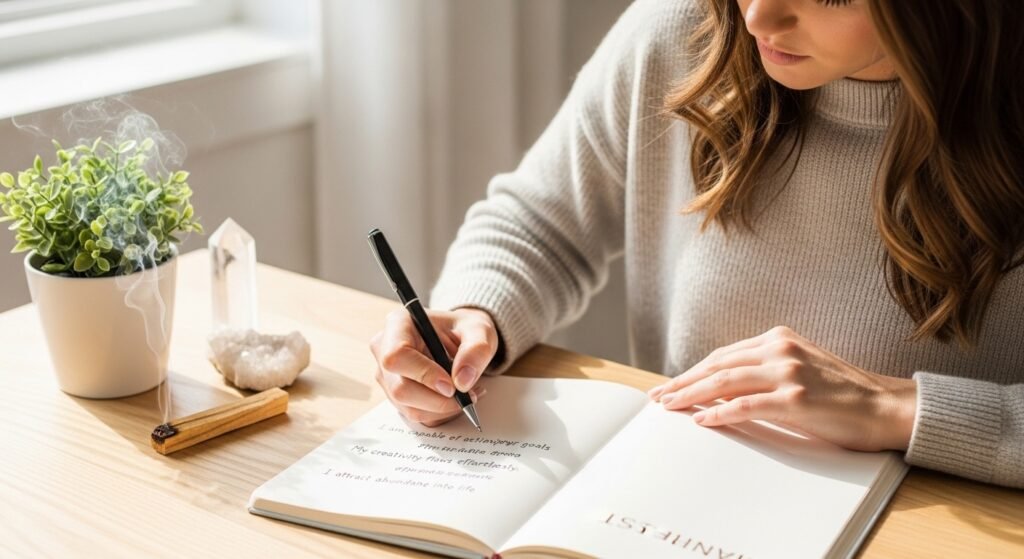 How to start a manifestation journal for beginners by artisan anthology.