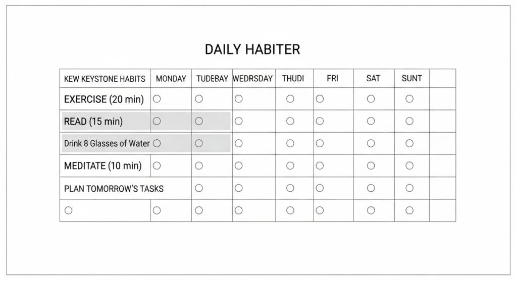 Keystone habit tracker layout for rebuilding consistency by artisan anthology.