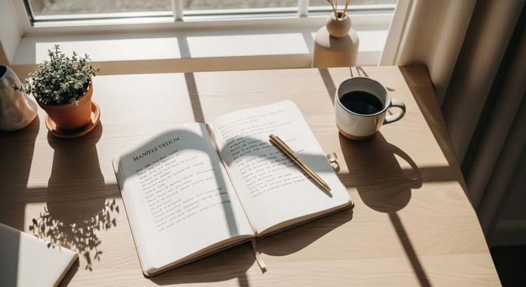 Writing goals in a manifestation journal to increase clarity and focus by artisan anthology.