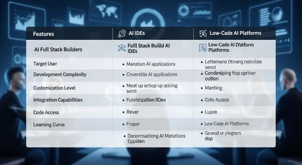 ai native development platform comparison table by artisan anthology.