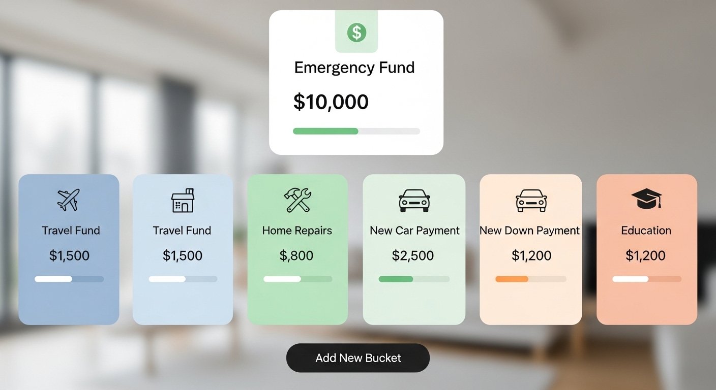 ai savings buckets for financial goals by artisan anthology.