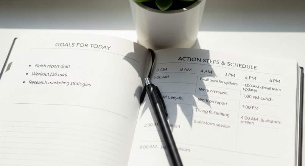 aligned manifestation daily action plan by artisan anthology.