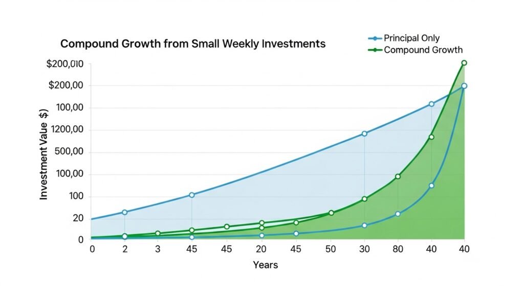 compound interest micro investing example by artisan anthology.
