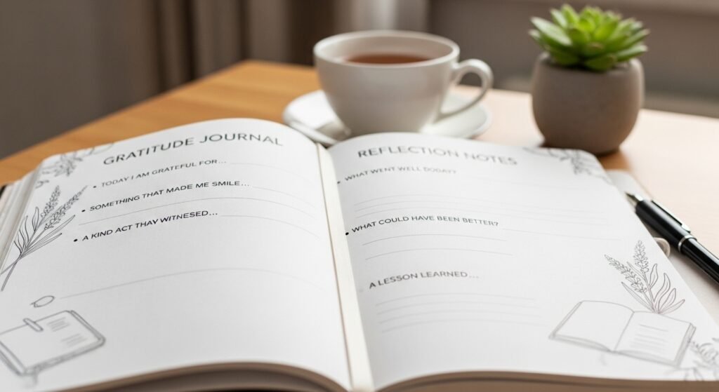 daily gratitude journal planner template by artisan anthology.