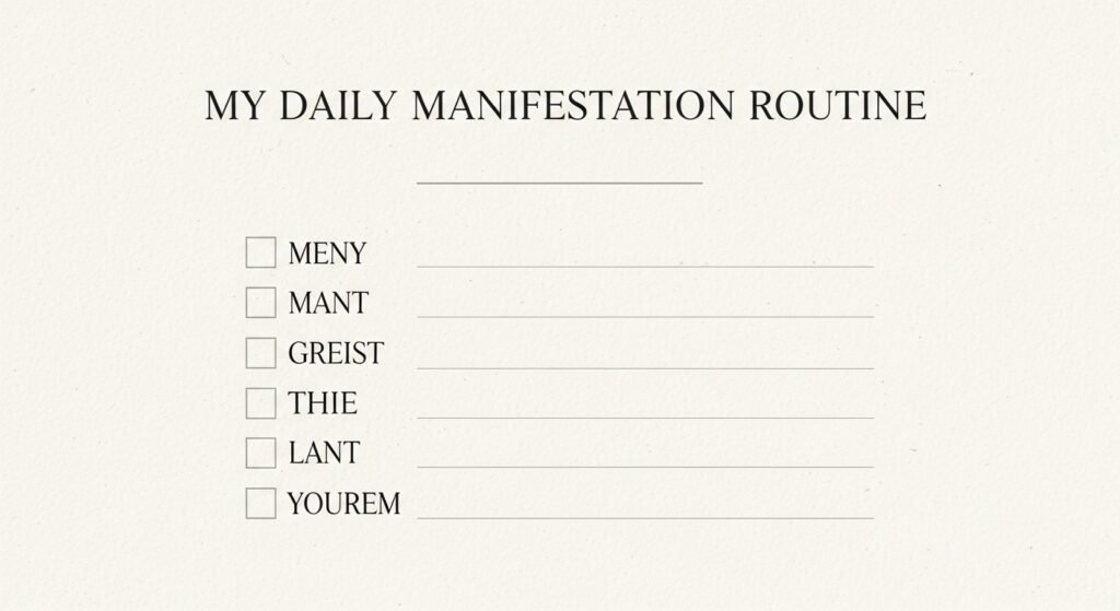 daily manifestation routine checklist by artisan anthology.