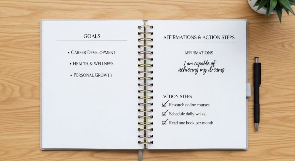 daily manifestation routine planner layout by artisan anthology.