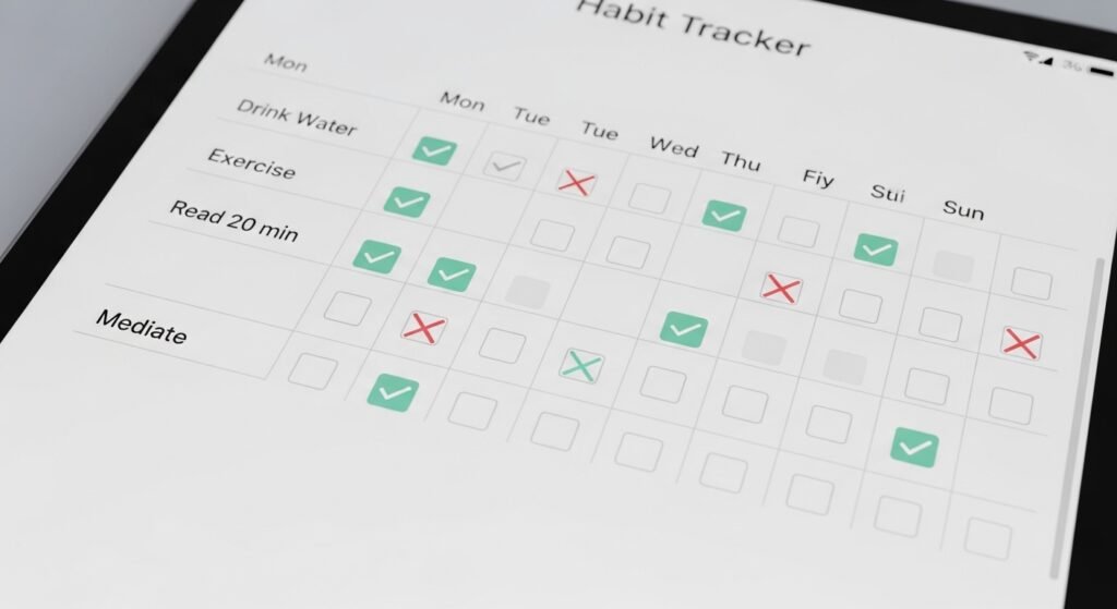 digital habit tracker for goal consistency by artisan anthology.