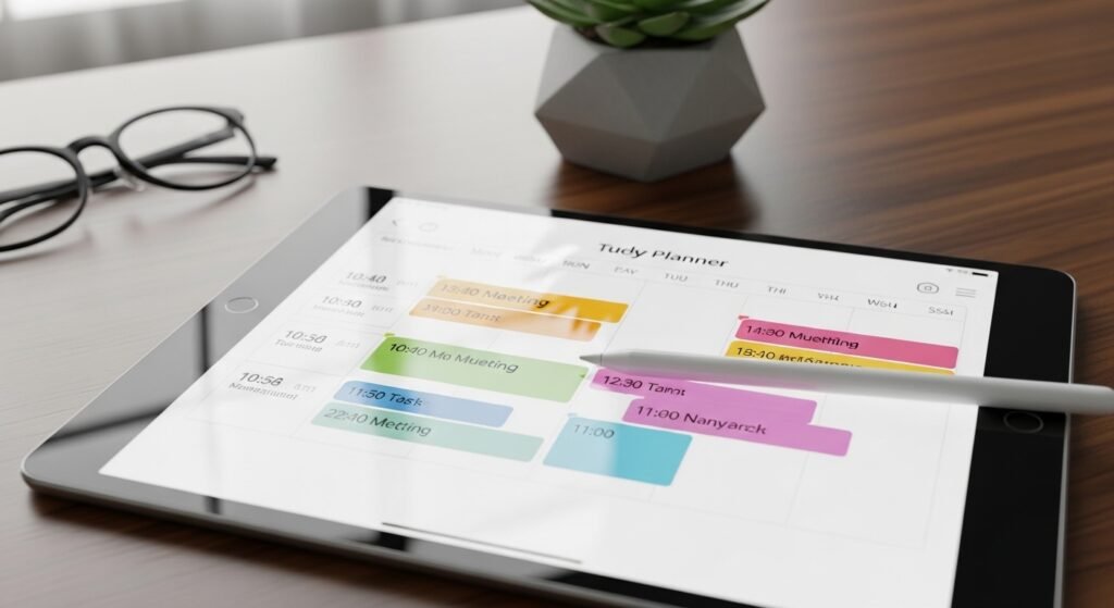 digital planner time blocking for productivity by artisan anthology.