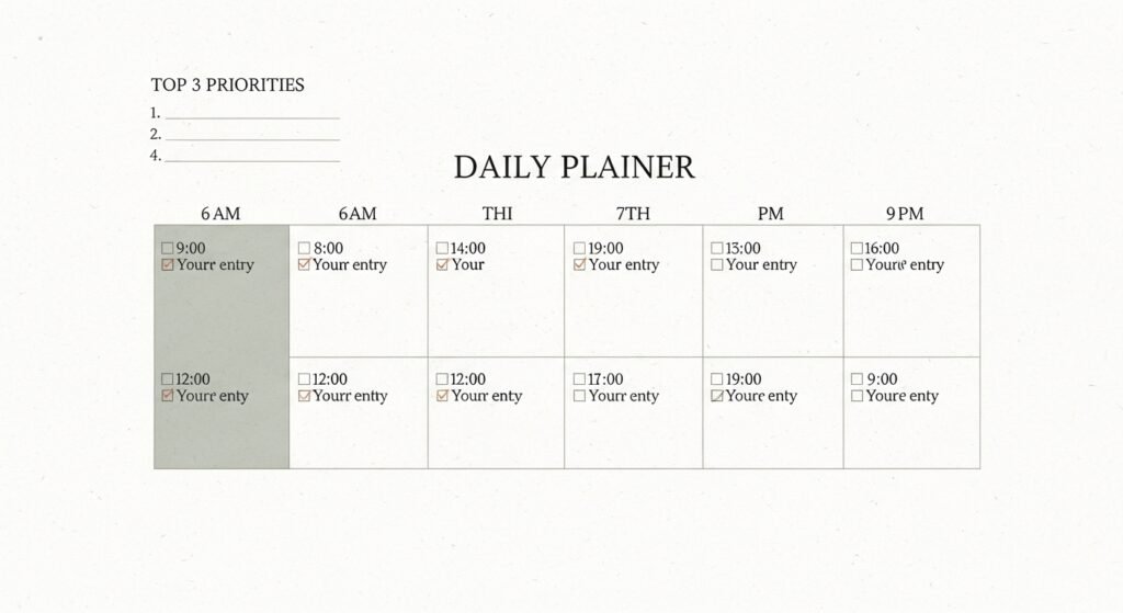 effective daily planner layout for productivity by artisan anthology.