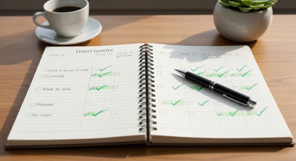 habit tracking in planner for consistency by artisan anthology.