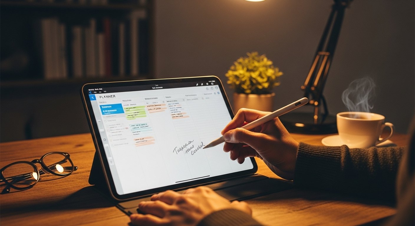 how to write with apple pencil in digital planner by artisan anthology.