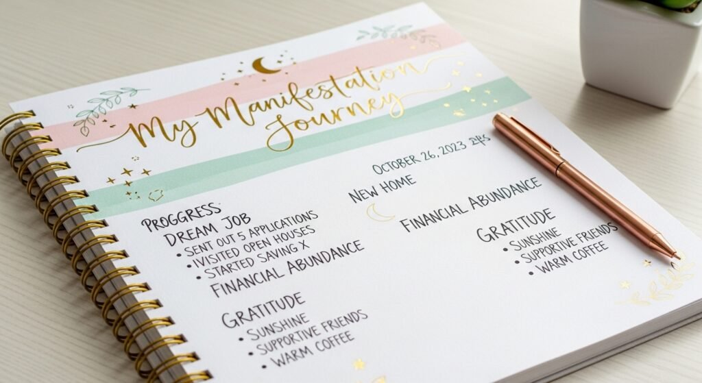 manifestation journal before and after goal results by artisan anthology.