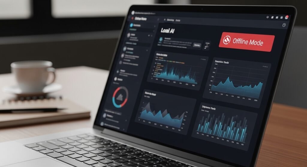private local ai running offline on laptop by artisan anthology.