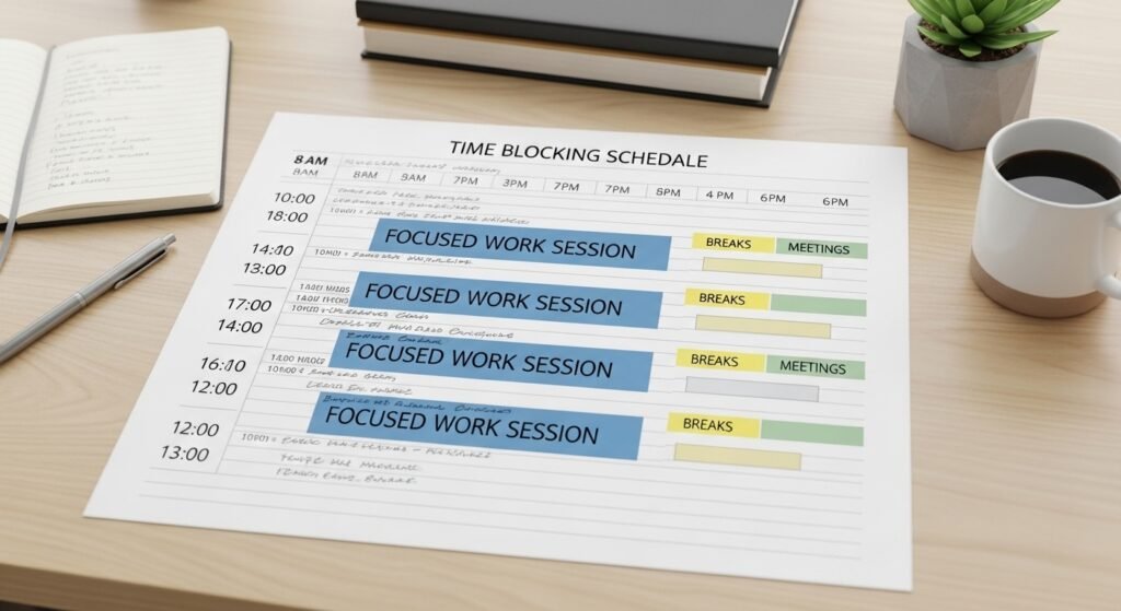 time blocking method in planner by artisan  anthology.