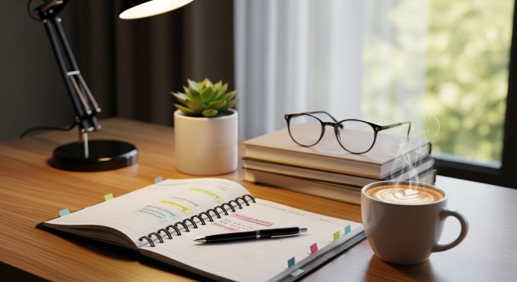 traditional paper planning setup by artisan anthology.