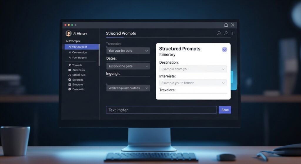 AI prompt engineering example interface by artisan anthology.