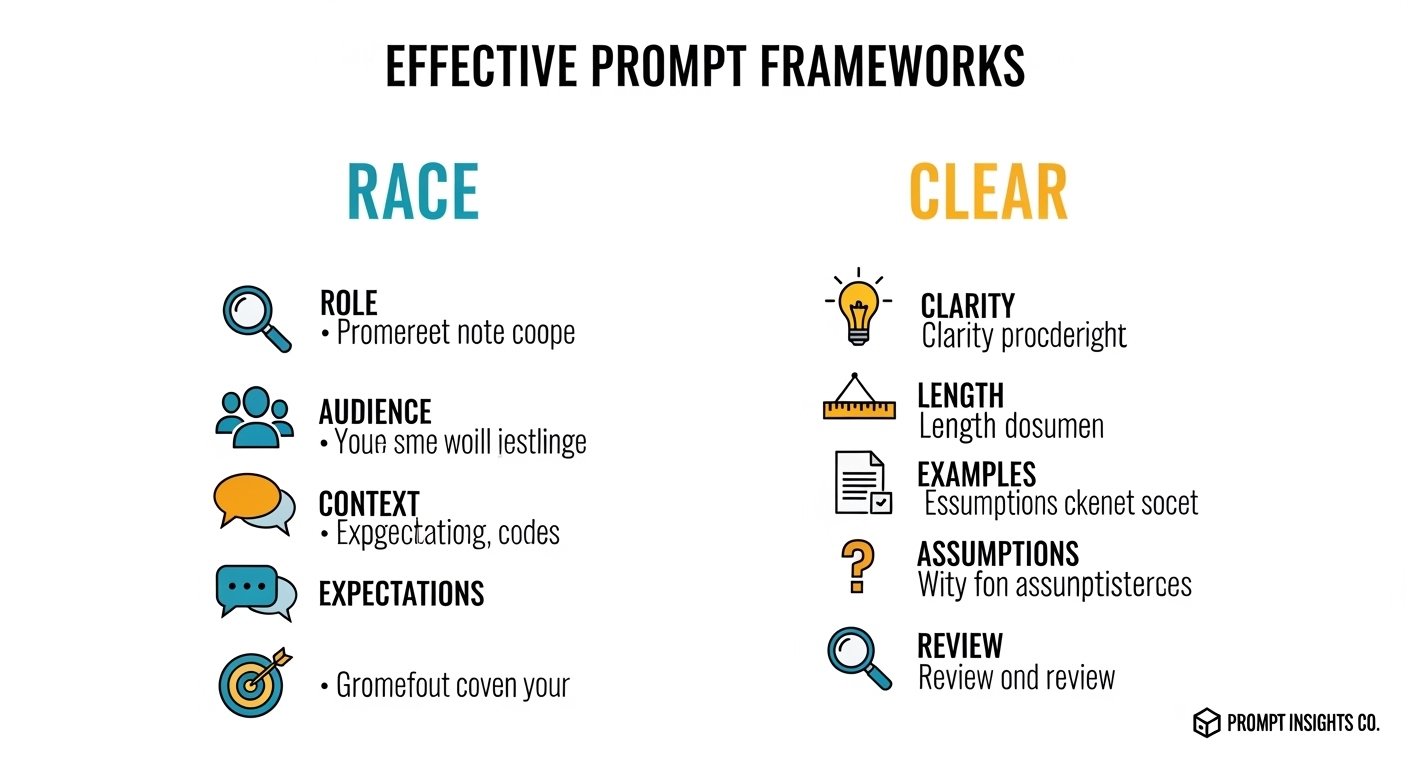 AI prompt engineering frameworks diagram by artisan anthology.