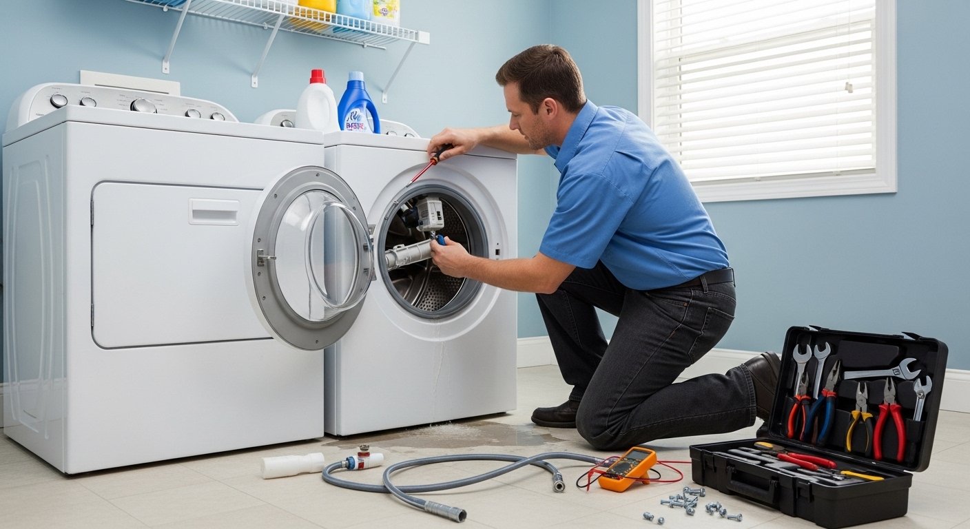 DIY washing machine repair at home step by step by artisan anthology.