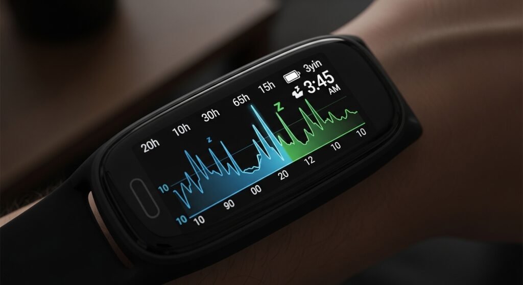Nighttime heart rate graph from fitness tracker by artisan anthology.