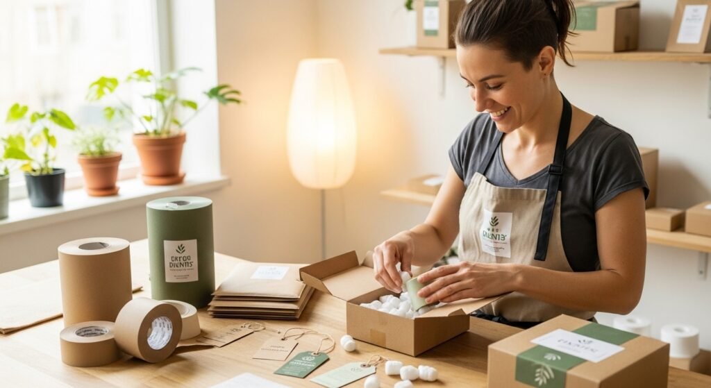 Plastic-free business setup with eco-friendly materials by artisan anthology.