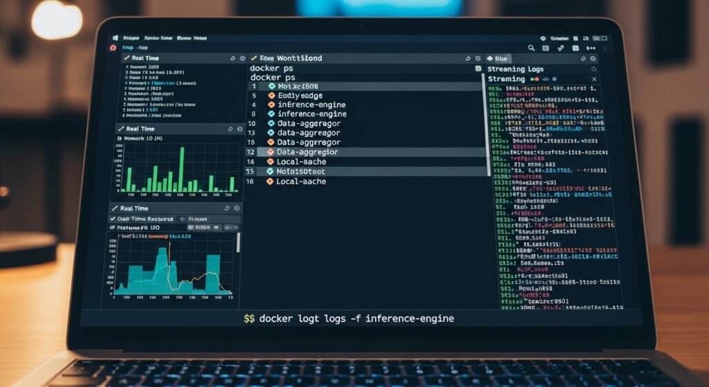 containerized edge computing services on laptop by artisan anthology.