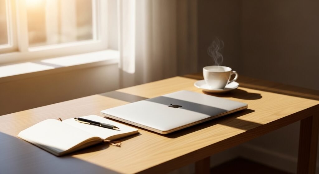 productivity workspace during digital detox without screens or notifications by artisan anthology.