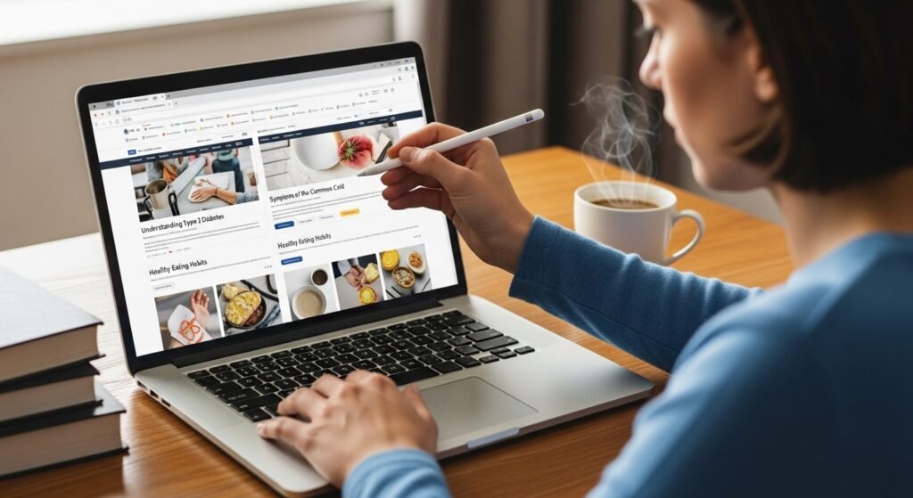 researching credible medical information online by artisan anthology.