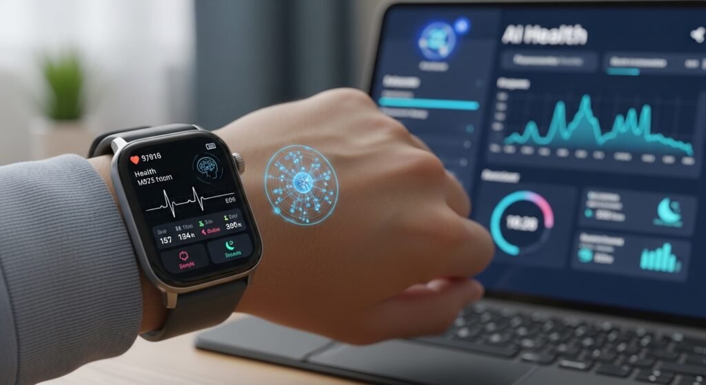 wearable device monitoring heart health with artificial intelligence by artisan anthology.