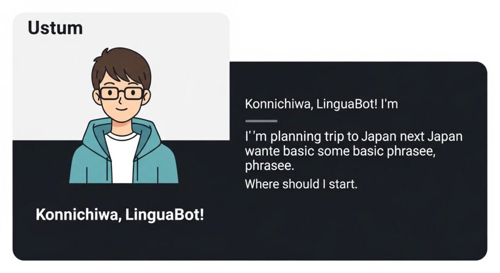 AI chatbot helping in language learning conversation by artisan anthology LLC.