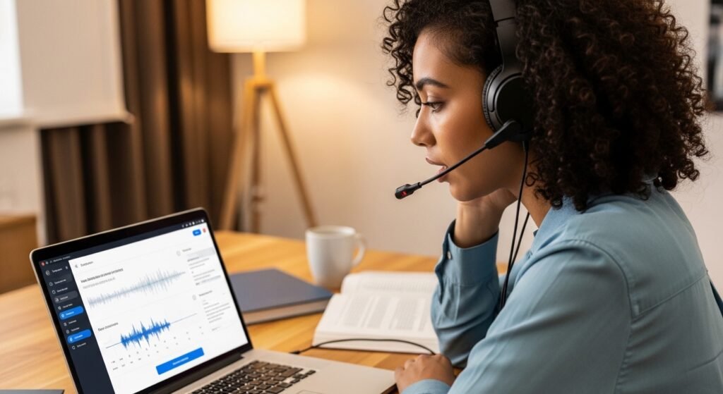 AI pronunciation practice for language learning by artisan anthology LLC.