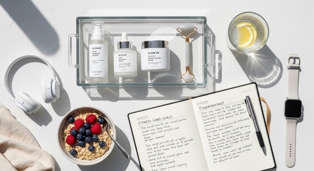 beginner glow up routine morning aesthetic setup by artisan anthology llc.