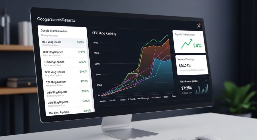 blog seo ranking growth analytics dashboard by artisan anthology llc.