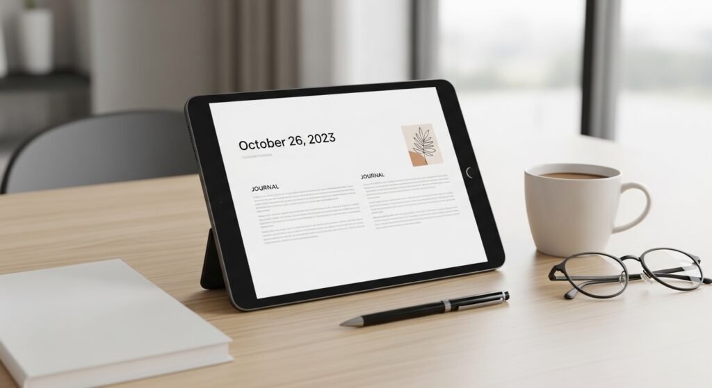 digital journaling template mockup preview by artisan anthology llc.